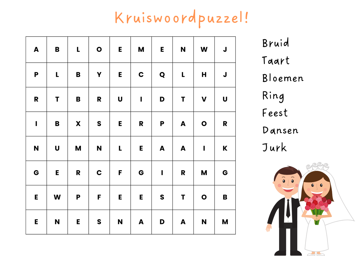 Bundel - Bruiloft spelletjes voor kinderen (Nederlandse versie)