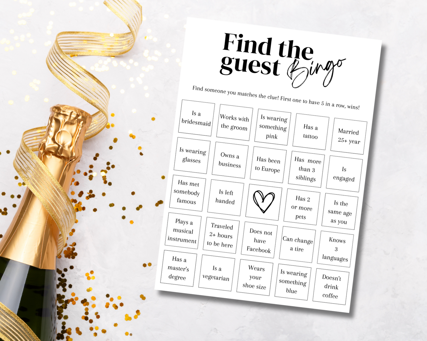 Find the guest - Bingo! (English version)