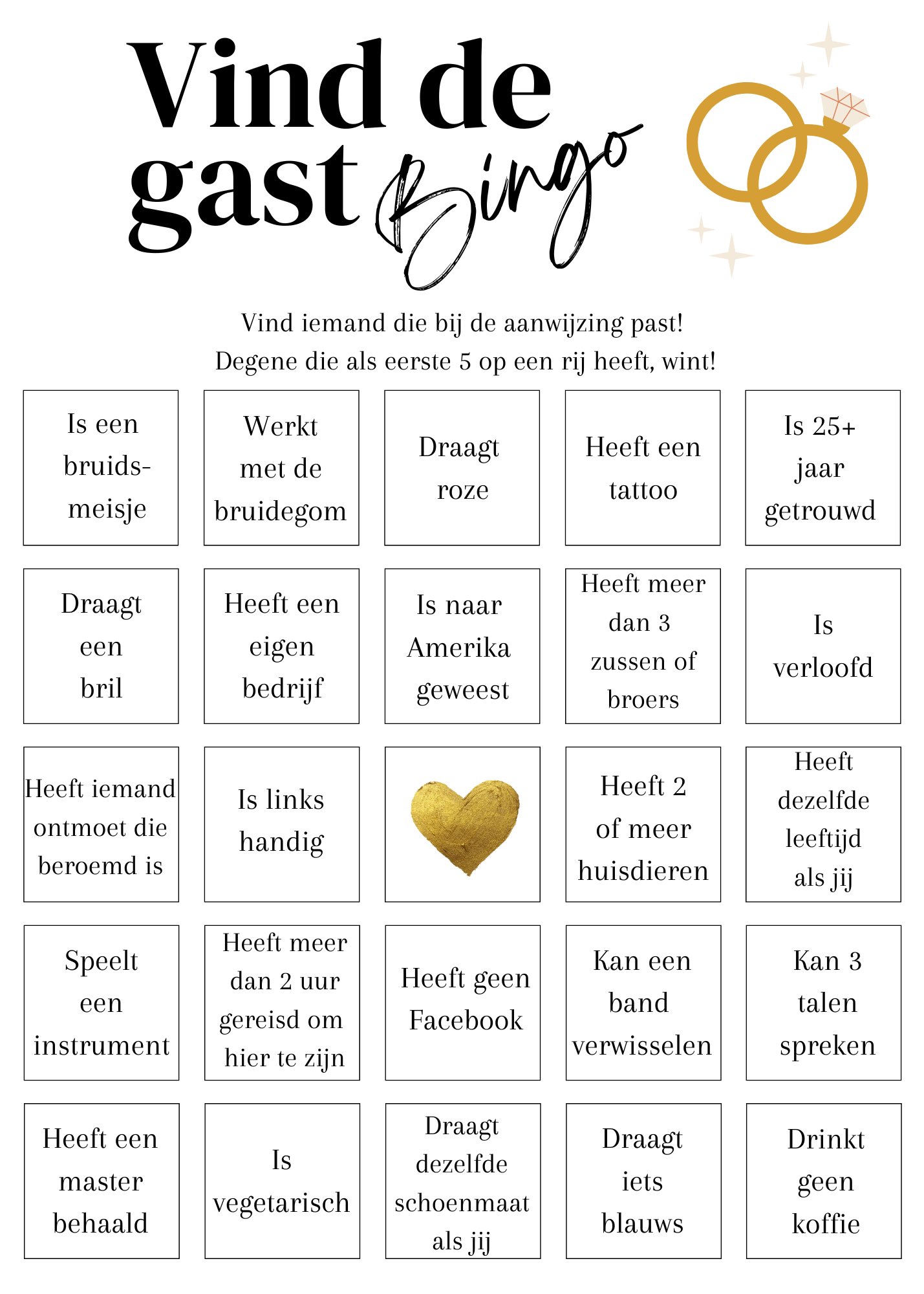 Vind de gast - Bingo! (Nederlandse versie)