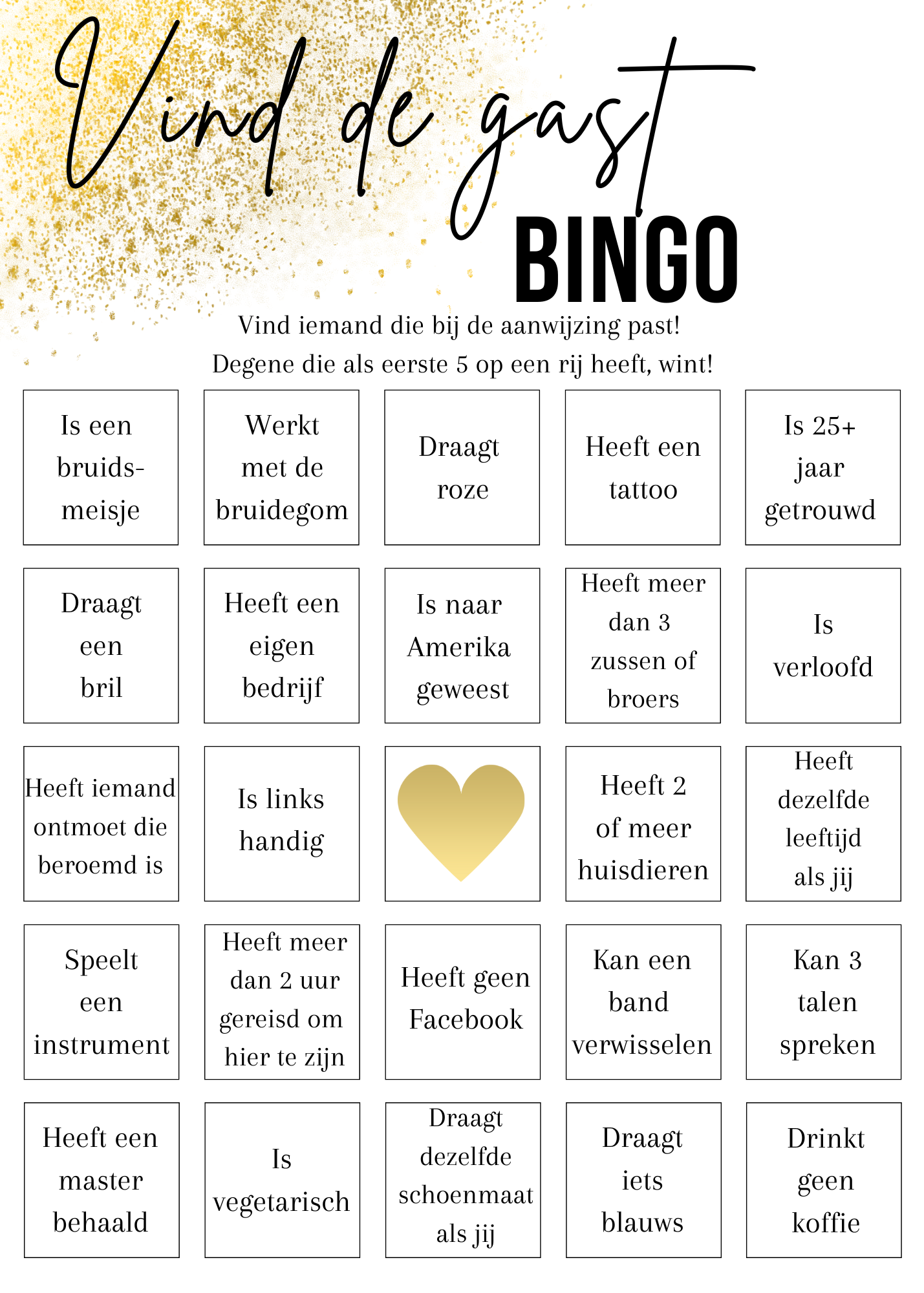 Vind de gast - Bingo! (Nederlandse versie)